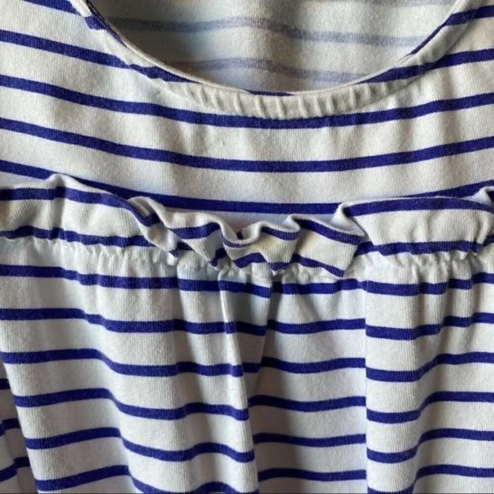 Art & Eden Nelli Romper Organic Blue Stripe Sz 5
